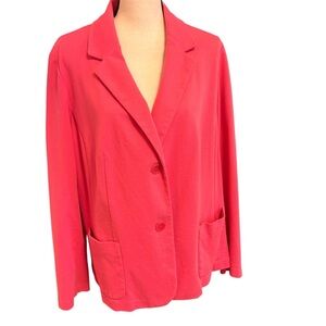Talbots Blazer Jacket Warm Pink Casual Unlined Ponte Knit Plus size 2X